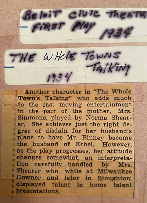 Beloit Civic Theatre - First Play, 1934 | The Whole Towns Talking